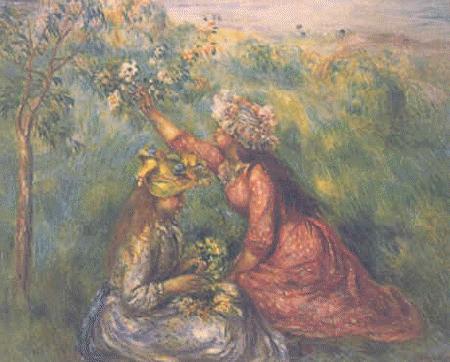 Pierre Renoir Girls Picking Flowers Sweden oil painting art